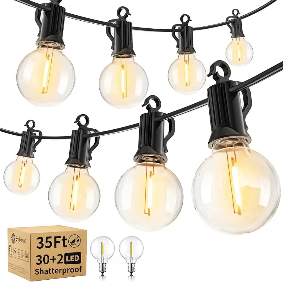 Brightown Outdoor String Lights, 35FT with 30 Bulbs, Waterproof Connectable