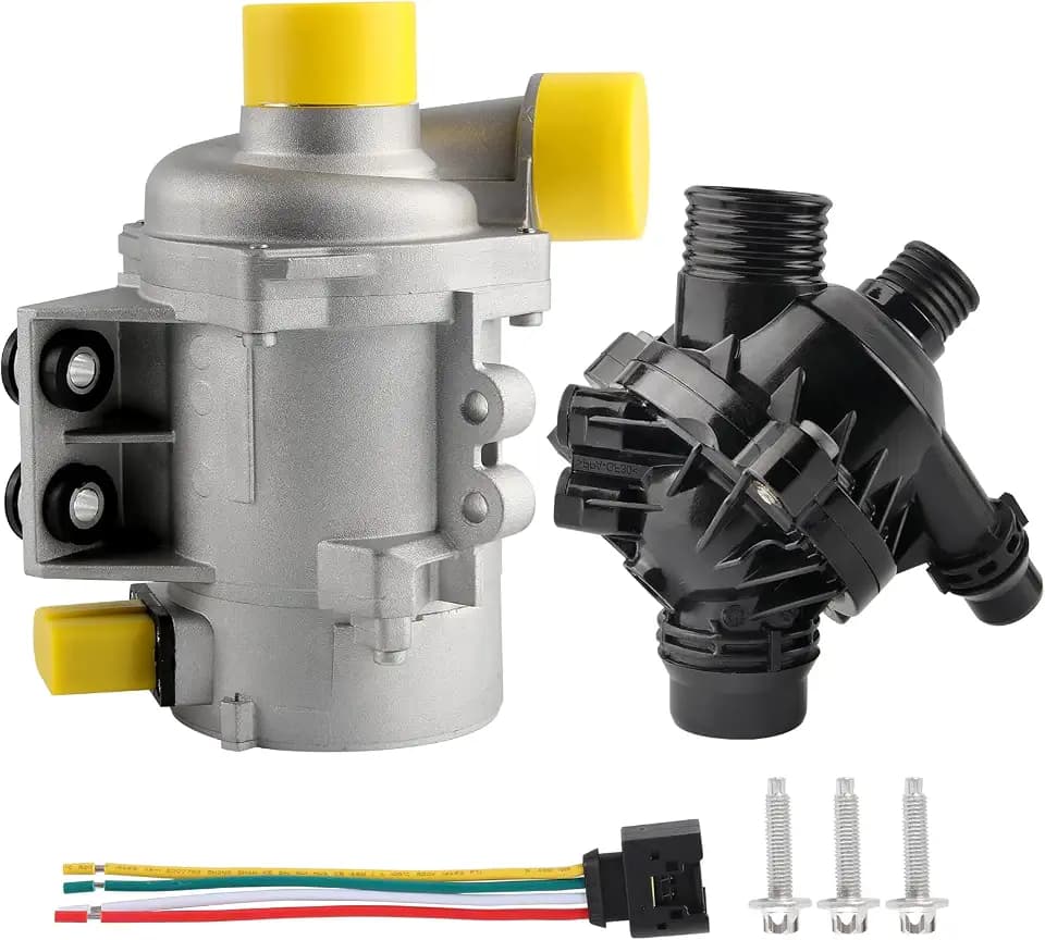 Electric Engine Water Pump W/Thermostat Compatible with BMW N52 N51