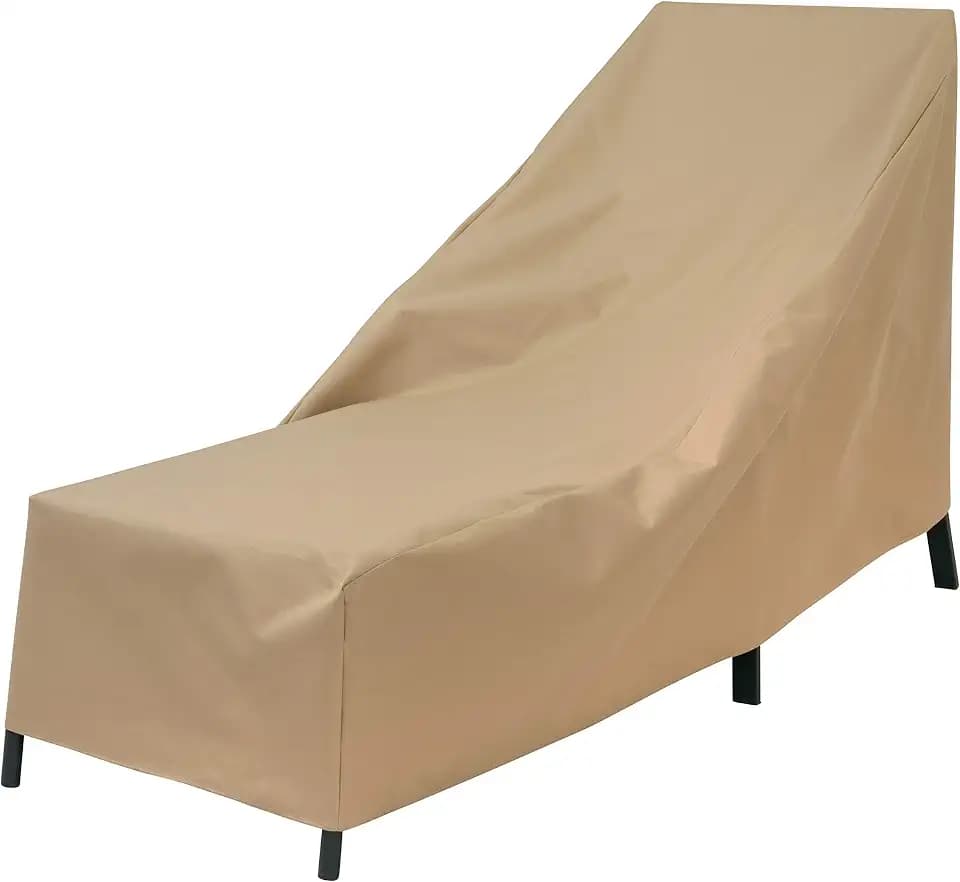 Modern Leisure Basics Patio Chaise Lounge Chair Cover - Weather-Resistant Fabric - Furniture Protection Perfect for Patio, Deck, and Porch - 76" L x 27" W x 30" H - Khaki - 1-Pack - 2023 Model