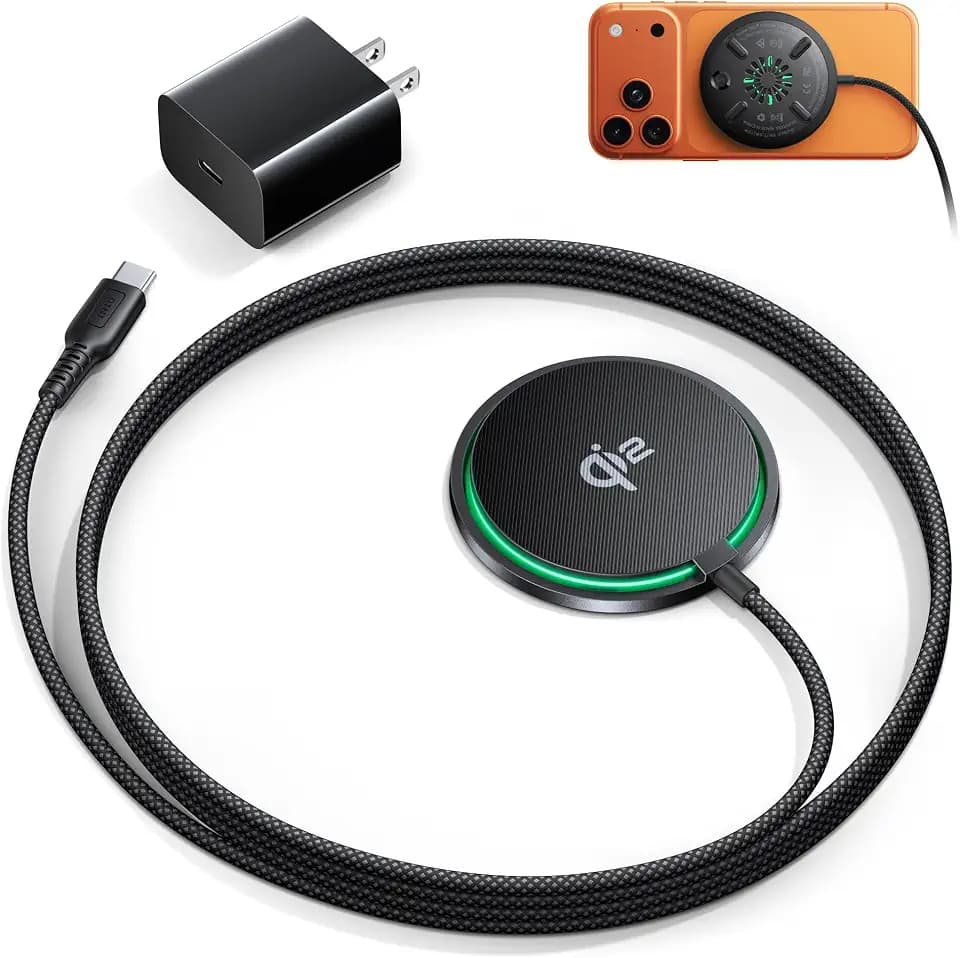 INIU Magnetic Wireless Charger, Qi2 15W Fast Charging Pad Travel Charger