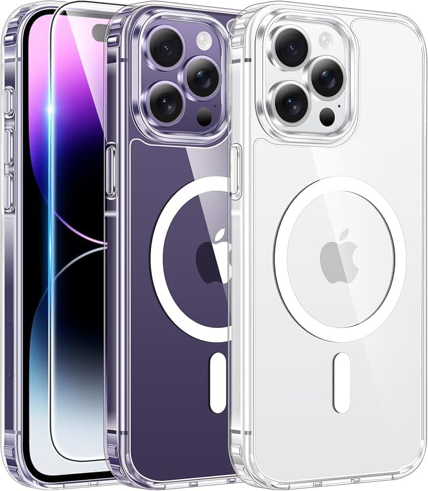 FNTCASE for iPhone 14 Pro Case Compatible with Magsafe Clear Phonecase