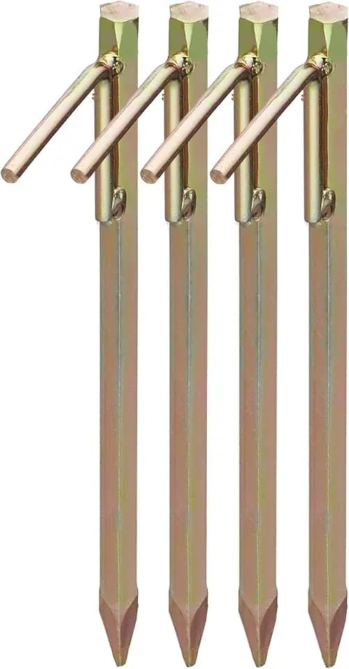 Relaxdays Bodenanker 4er Set, Erdanker für Harte Böden, 30,5 cm, Gold