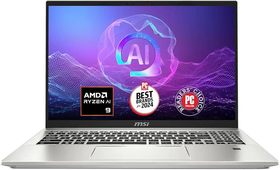 msi Prestige A16 AI+ (2024) 16” QHD+ Business Laptop: AMD Ryzen AI 9-365, Radeon Graphics, 32GB LPDDR5x, 1TB NVMe SSD, Type-C, WiFi 7, Win 11 Home: Urban Silver A3HMG-016US