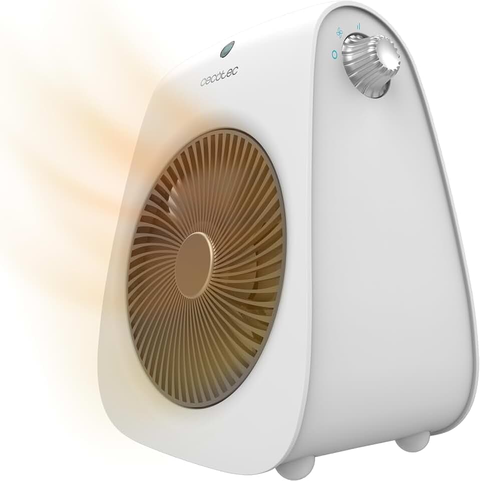 Cecotec ReadyWarm 2000 Max Force White Heizgerät. 2000 W, 2 Leistungsstufen, 3 Betriebsmodi (kalt/heiß/sehr heiß), leicht, manuell, geräuschlos, Überhitzungsschutz