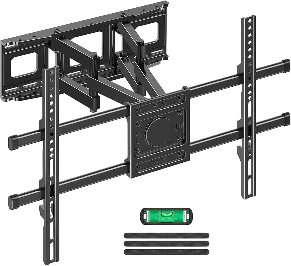 MOUNTUP Full Motion TV Wall Mount for Most 40-85 inch Flat TVs up to 110 lbs, Wall Mount Bracket with Dual Articulating Arms, Tilt, Level, Swivel, TV Mount Fits 12/16" Wood Stud, Max VESA 600x400mm