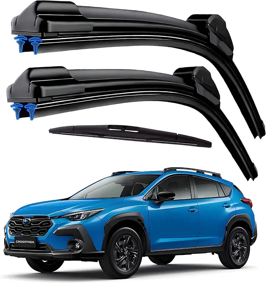 Dual Rubber Blade Windshield Wipers for 2025 2024 2023 2022 2021 2020 2019 2018 Subaru Crosstrek/Impreza 2017-2025 Automotive Replacement Wiper Blades 26"/16"/12" Rear Wiper (Set of 3) Top Lock