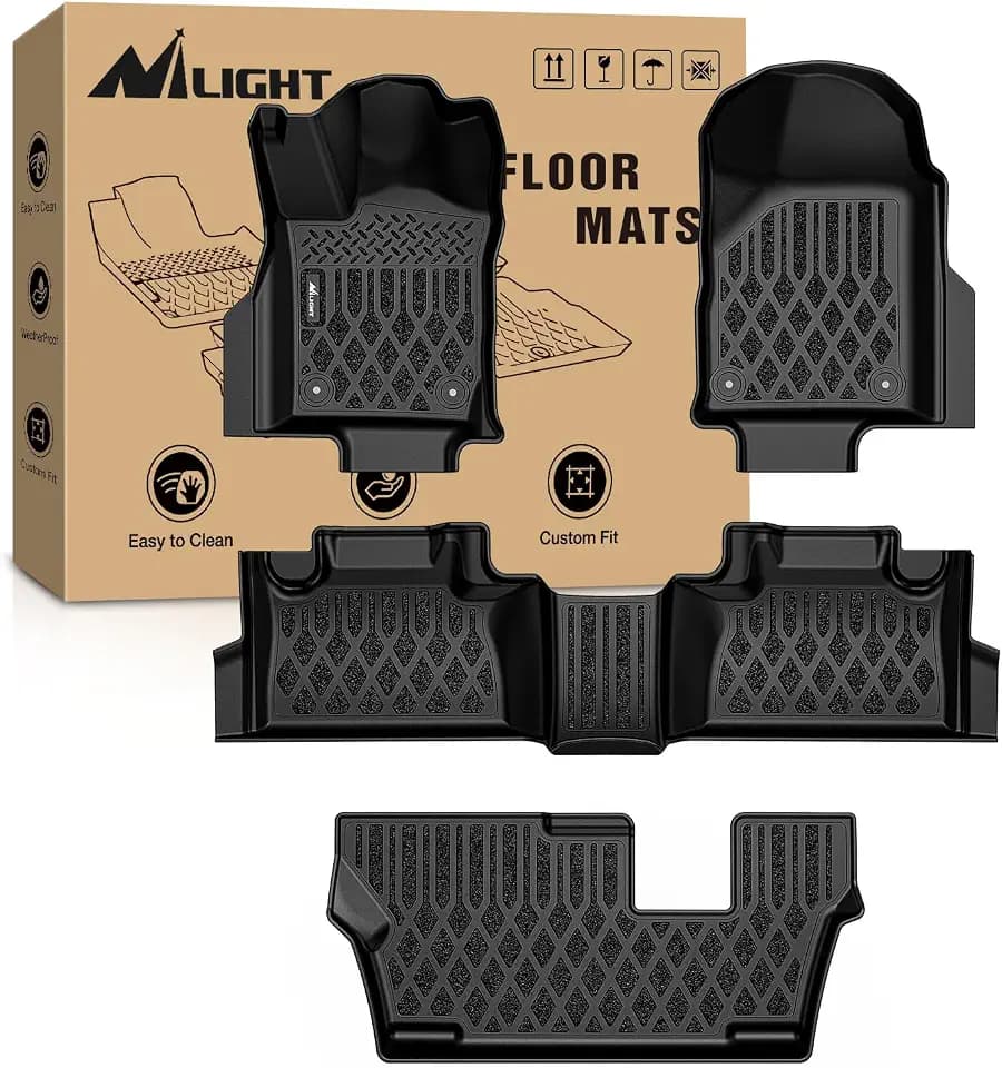 Nilight TPE Floor Mats for Dodge Durango 7 Seats 2nd Row Bench Seat