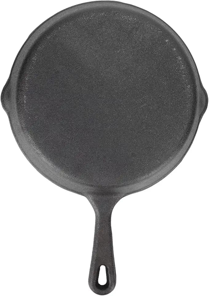 Gusseisenpfanne, vorgewürzte Gusseisenpfanne, gleichmäßige Wärmeverteilung, ofenfest und vielseitig zum Grillen, Braten und Kochen auf dem Herd (26 cm)