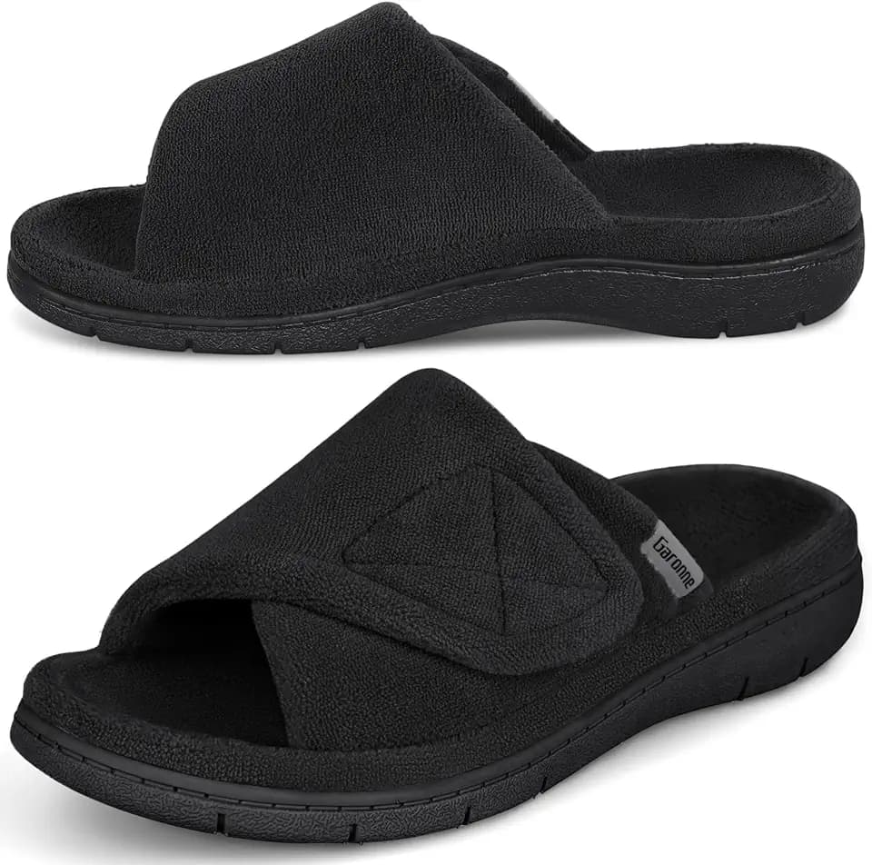 Garonne Women's Adjustable Wrap Open-toe Slip-on Slippers with Arch Support