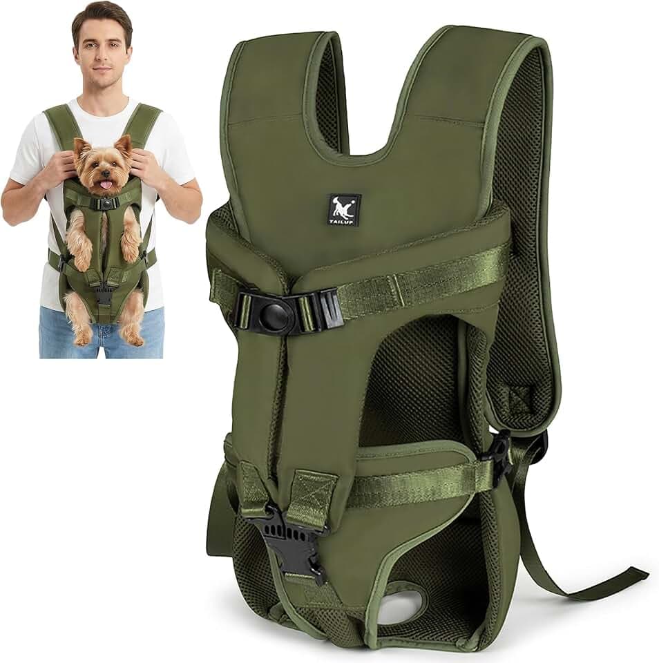 ALLSOPETS Hundetragetasche, Hunderucksack für Hunde, Armeegrün, XL