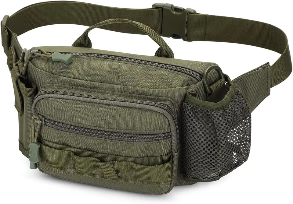 Huntvp Taktisch Bauchtasche mit Flaschenhalter Militär Gürteltasche Herren Wasserdicht Hüfttasche MOLLE Wasserflasche Halter für Damen Wandern Laufen Camping Radfahren