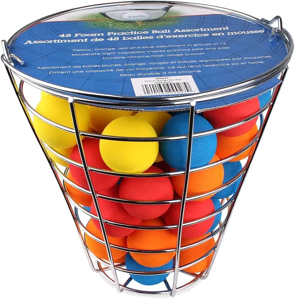 Intech 48 Multi-Color Foam Golf Balls with Metal Range Basket