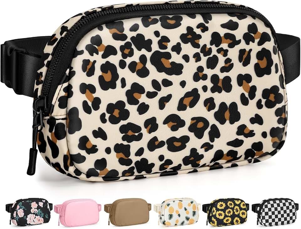 Pritent Fanny Packs for Women Crossbody Belt Bag With Zipper Back Pocket