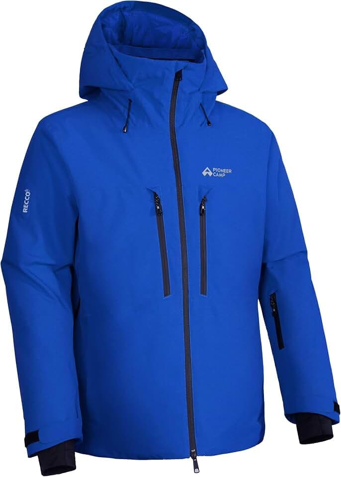 Pioneer Camp Herren Skijacke mit RECCO® Reflektoren Wasserdicht Winddicht Snowboardjacke Warm Outdoor Winterjacke