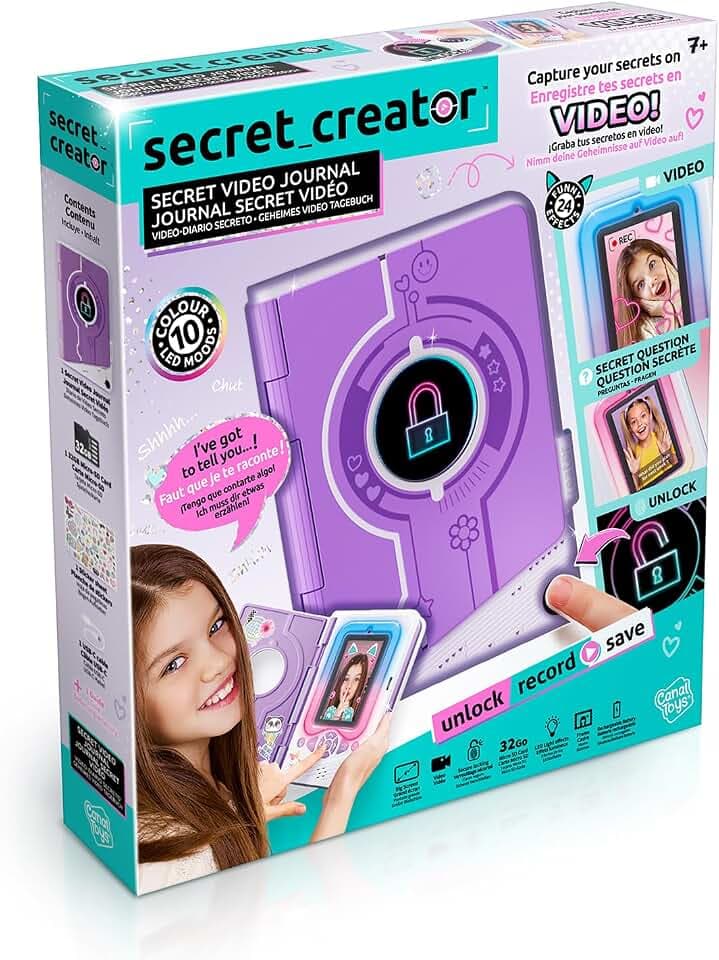 Canal Toys - Geheimnisvolles Videotagebuch für Kinder Lila - Halte Deine Geheimnisse auf Video und Fotos fest - Geschenk für Kinder ab 7 Jahren - Fingerabdruck - 24 Effekte - 32 GB - LED - INF 043
