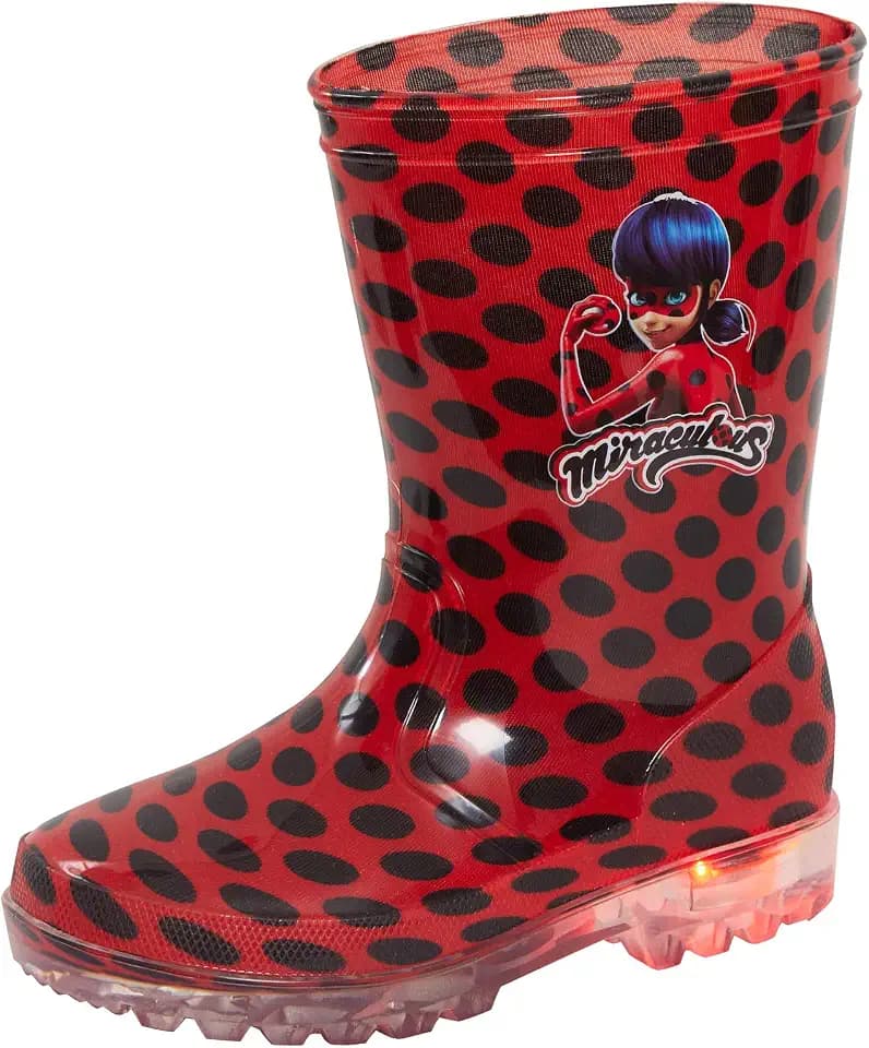 Miraculous Ladybug Girls Light Up Wellington Boots Kids Flashing Snow Rain Boots Wellies