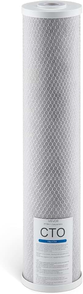 VEVOR Ersatzkartusche für den Wasserfilter für das ganze Haus, 115 x 507 mm CTO-Kohleblock, Ersatzfilter für 3-stufiges Wasserfiltersystem, reduziert Chlor & schlechten Geschmack & Geruch