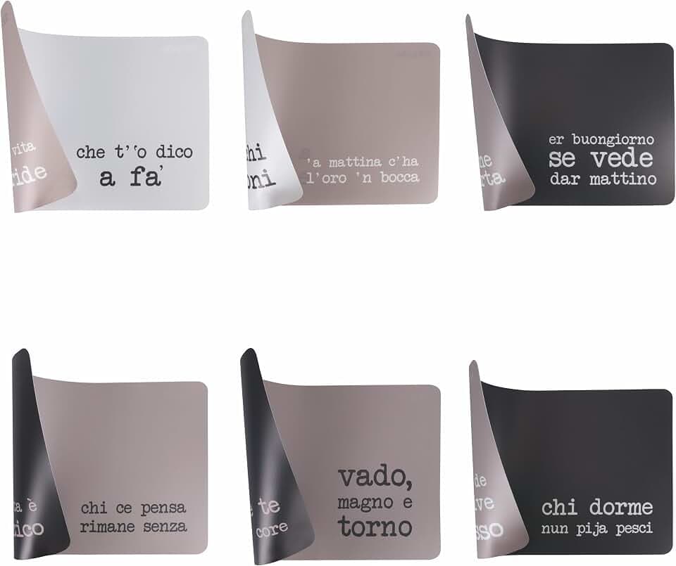 Villa d'Este Home Tivoli Set mit 6 Tischsets, 45 x 30 cm, aus PP-Kunststoff, doppelseitig, S.P.Q.eRe