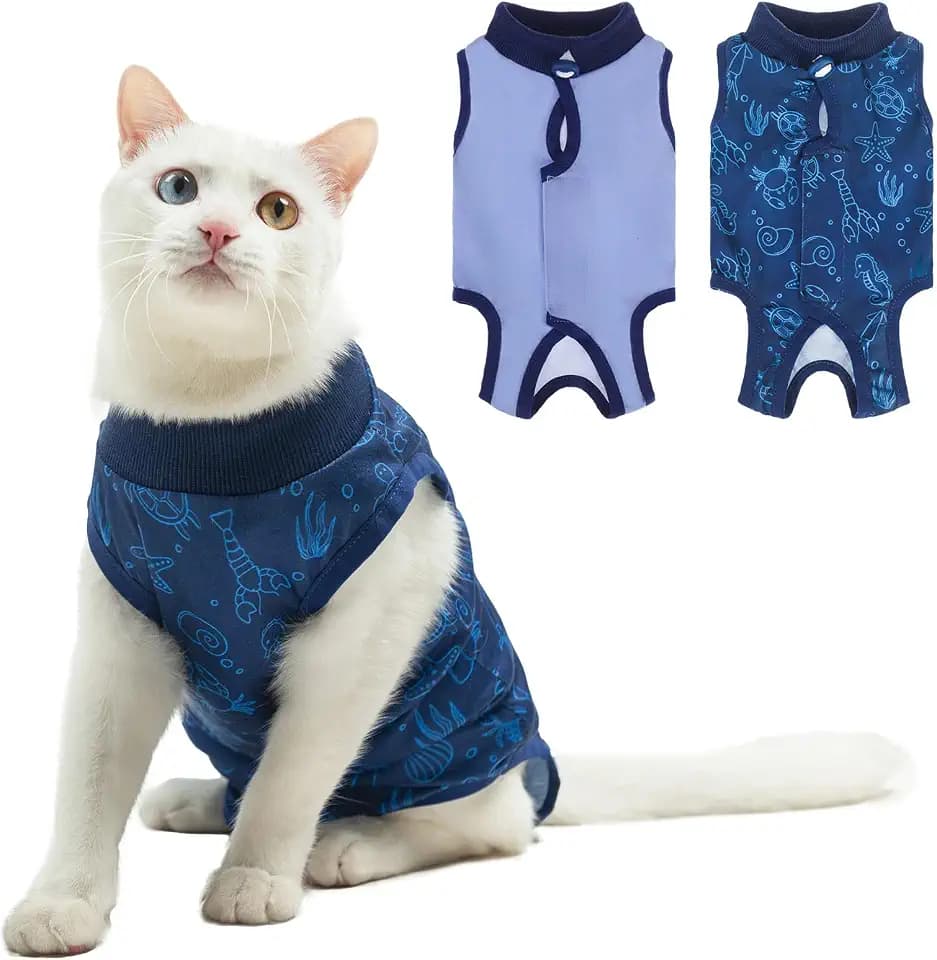 BEAUTYZOO Cat Surgery Recovery Suit, Female Spay, Male Neuter, 2 Pack