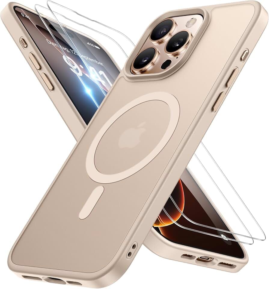 Miracase für iPhone 16 Pro Max Hülle mit Magsafe &Panzerglas, Wüstensand