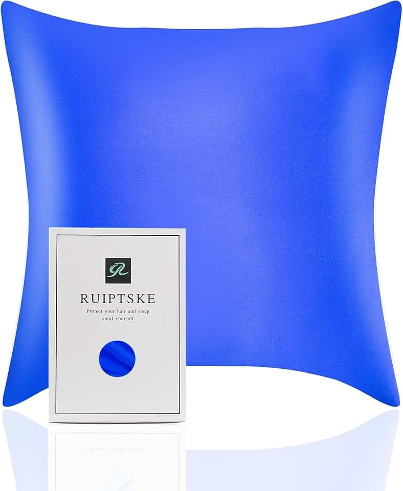 Kissenbezug aus Seide, 100 % Seide, für 22 Momme, Öko-TEX®-zertifiziert, Vorteile für Haar und Haut, Anti-Aging, Anti-Staubmilben (apphire blau, 65 x 65 cm)