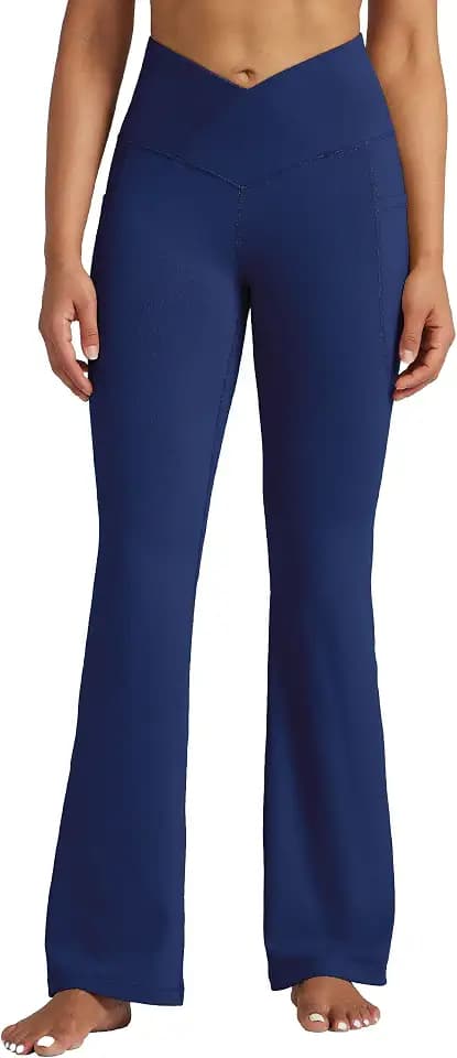 WILLIT Yogahose Damen Flare Leggings Jogginghose Hohe Taille Bootcut Bauchkontrolle Sporthose Büro Stretch Hose Elegante Schlaghose Workout Leggings mit Taschen 29" 31"
