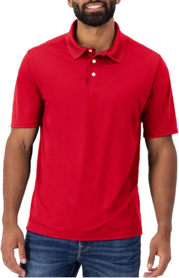 Hanes Men's Cool DRI Polo Shirt, Quick-Drying Performance Polo for Men, UPF Protection