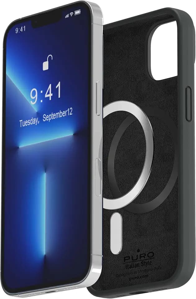 Puro PUROCOQICMAGBKIP14PM Silikon-Schutzhülle Icon magnetisch IP14 Pro Max schwarz