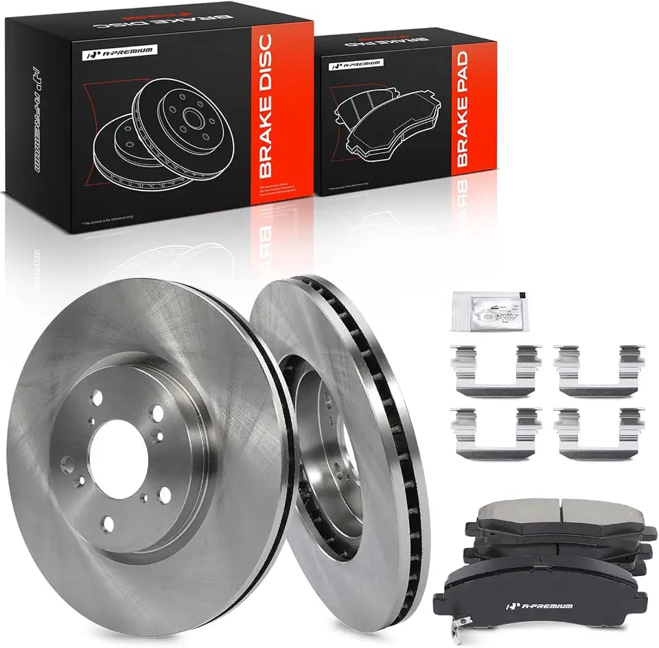 A-Premium 12.59 inch (319.7mm) Front Vented Brake Rotors & Ceramic Pads Kit