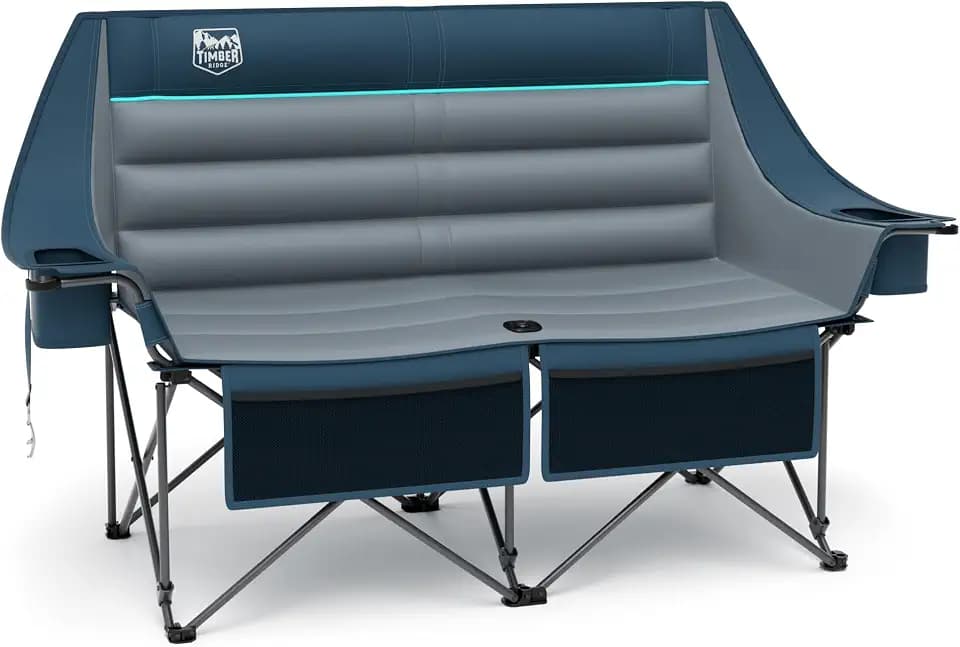 TIMBER RIDGE Oversized Double Camping Chair, Extra Wide Folding Camp Couch