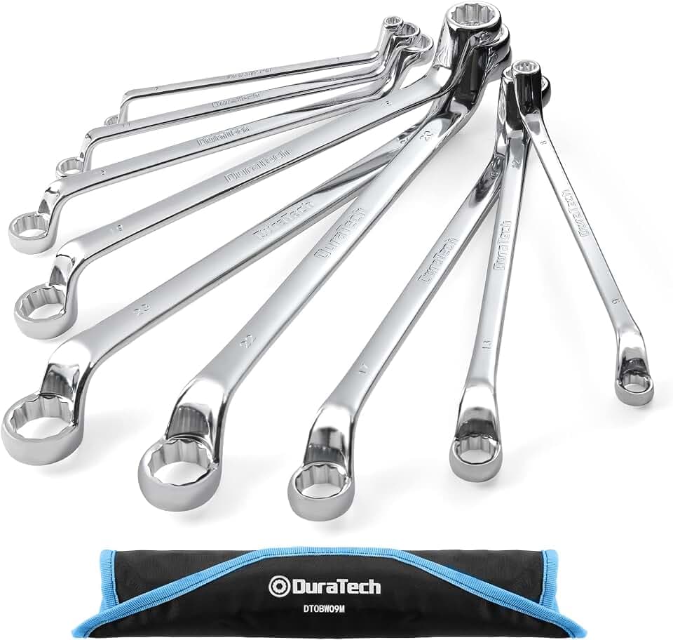 DURATECH 9-tlg. Gekröpfter Doppelringschlüssel-Satz, 6-23 mm, Cr-V Stahl