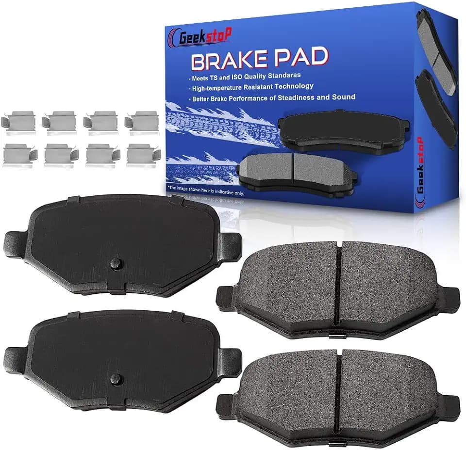 Ceramic Rear Brake Pad D1377 Kit Fit for 2011-2014 Ford Edge, 2011-2019 Ford Explorer, 2009-2019 Ford Taurus, 2009-2016 Lincoln MKS, 2010-2019 Lincoln MKT- 4pcs Front Left and Right Sides