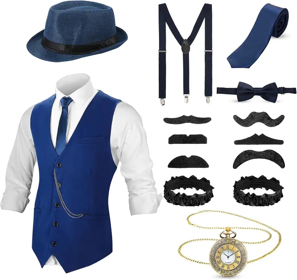 SATINIOR 1920s Mens Costume Outfit