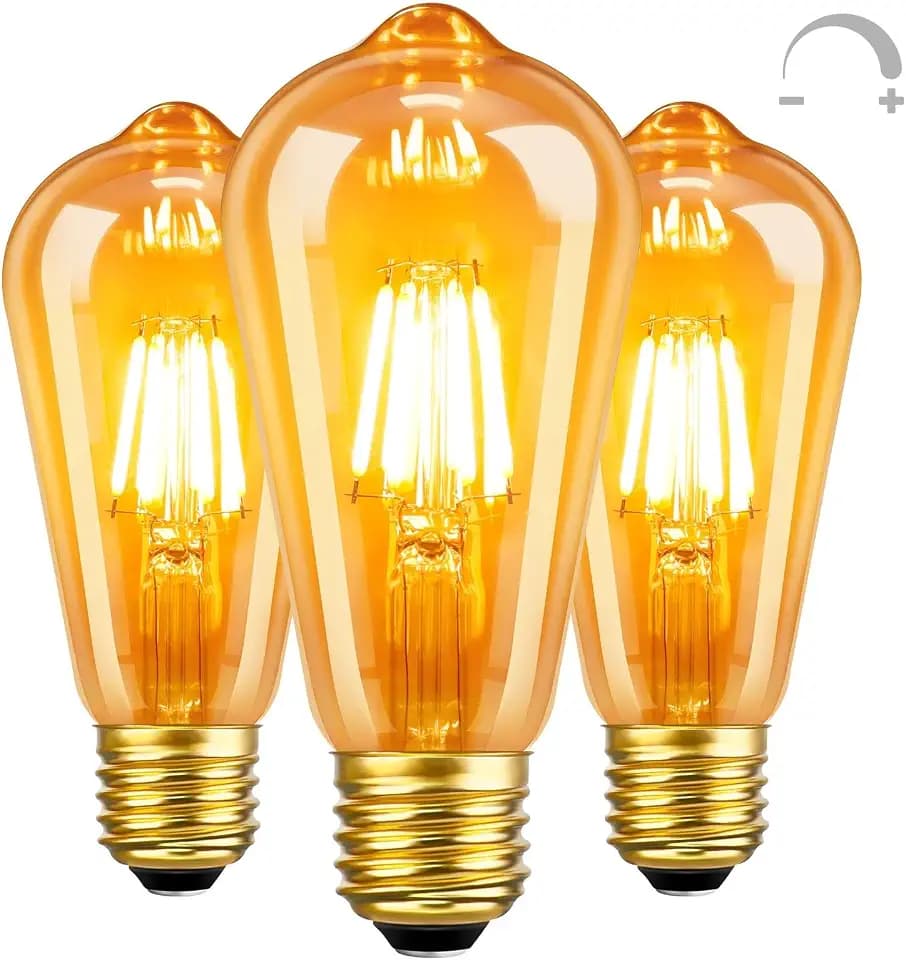 SCNNC Edison Vintage Glühbirne E27 Dimmbar 6W ST64 Retro LED Warmweiß 220V