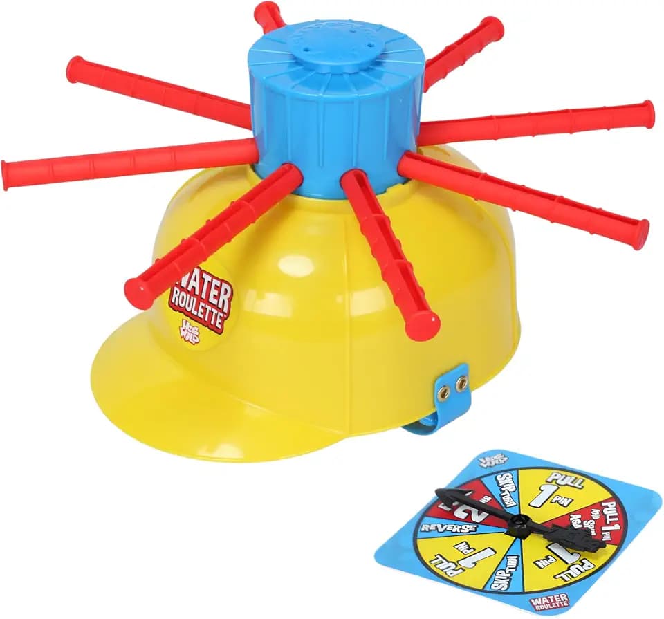 Zing Hog Wild Water Roulette Game: The Ultimate Suspense-Filled Water Challenge – Hilarious Fun Family Party Game with Adjustable Helmet, Rods, and Spinner – Kids and Adults - Ages 8 and Up