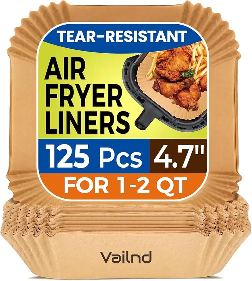 125PCS 4.7 Inch Square Air Fryer Liners Disposable for 1-2 QT