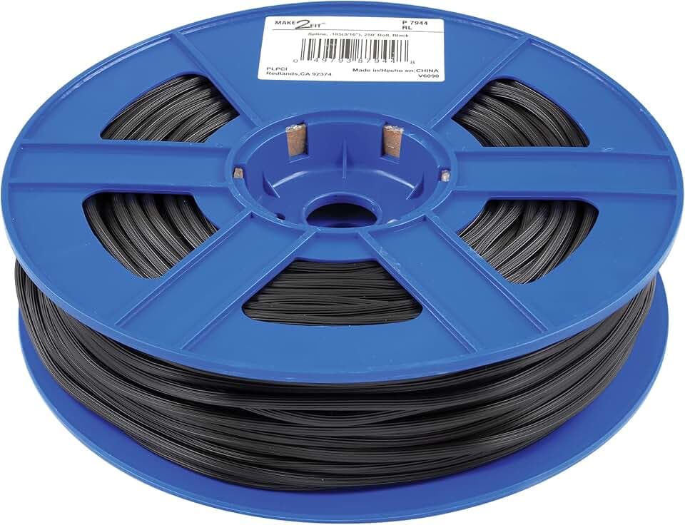 Prime-Line P 7944 Bulk Screen Spline, 0.185 in. Diameter, 250 ft., Black Vinyl, Round (1 Roll)