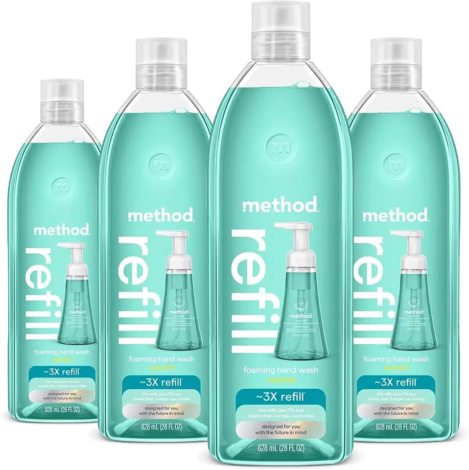 method Foaming Hand Wash Refill, Waterfall, 28 fl oz, 4 pack