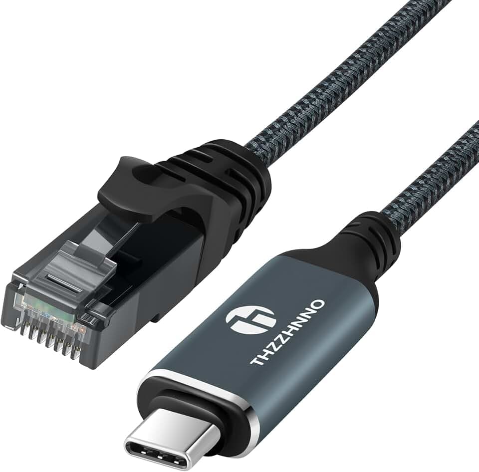 USB C auf Ethernet Kabel 5M, Typ C auf RJ45 Gigabit LAN Netzwerk Adapterkabel Kompatibel mit MacBook Pro/Air, iPad Pro, iPhone 15 Serie, Thunderbolt 3/7, Galaxy