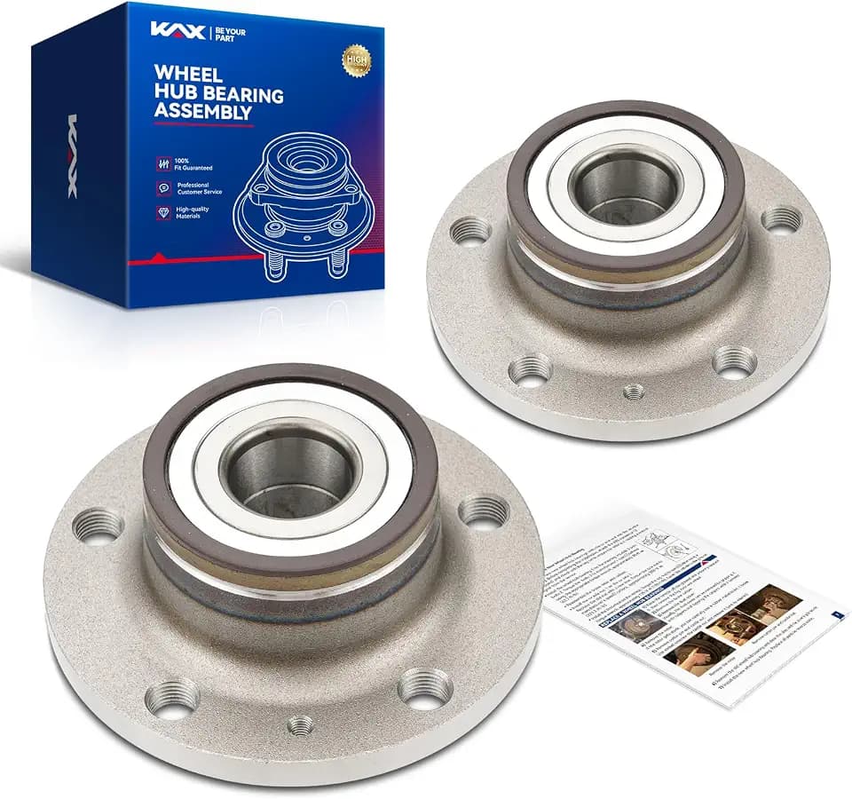 KAX Pair 512319 Rear Wheel Bearing Hub Assembly Fit for Volkswagen Jetta 2005-2018,Passat 2006-2022, Beetle 2012-2019, Tiguan/CC/Golf/GTI/Eos 2007-2017 & Audi Q3 2015-2018, TT 2008 2009, 5-Lug