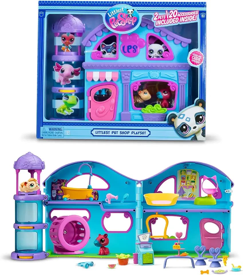 BANDAI Littlest Pet Shop - Das Große Haus der Pet Shop - Spielset mit 2 Pet Shop Figuren und über 20 Accessoires - Sammelbare Tier-Mini-Figuren - Spielzeug für Kinder ab 4 Jahren - BF00575