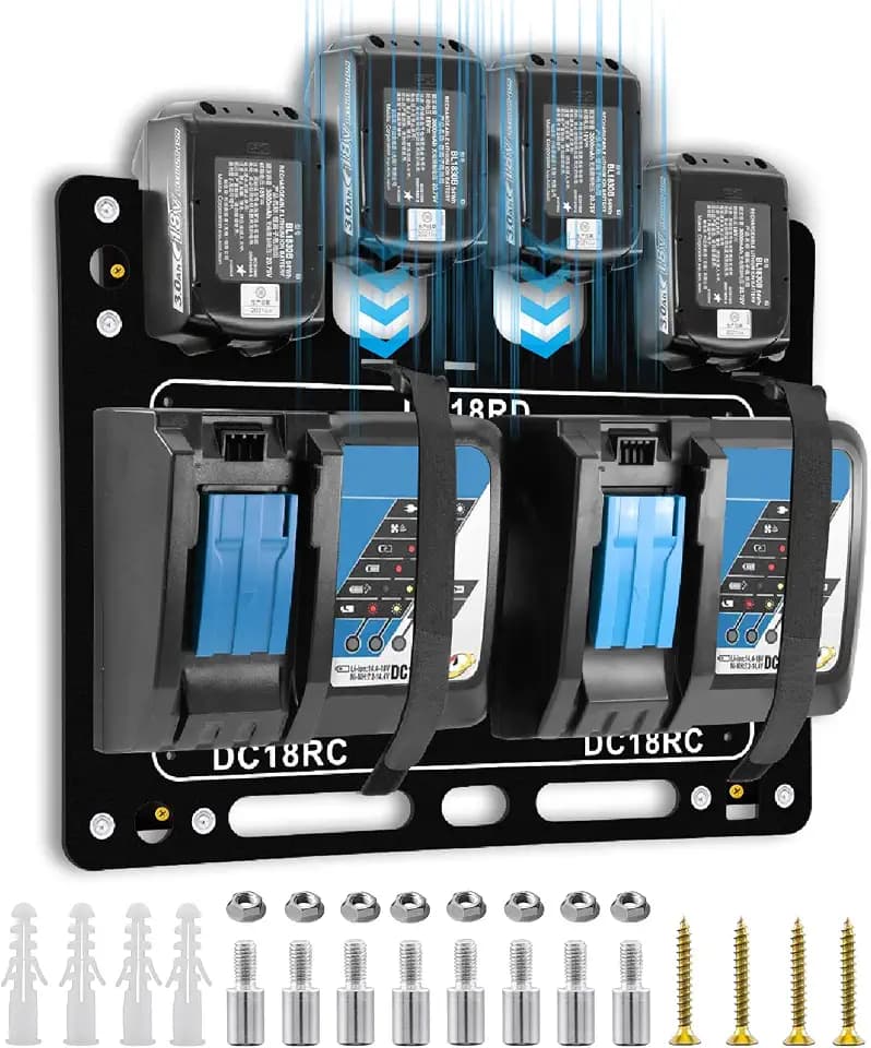 Wandhalterung für Makita 14,4 V/18 V, 3-in-1 Akku Halter Metall
