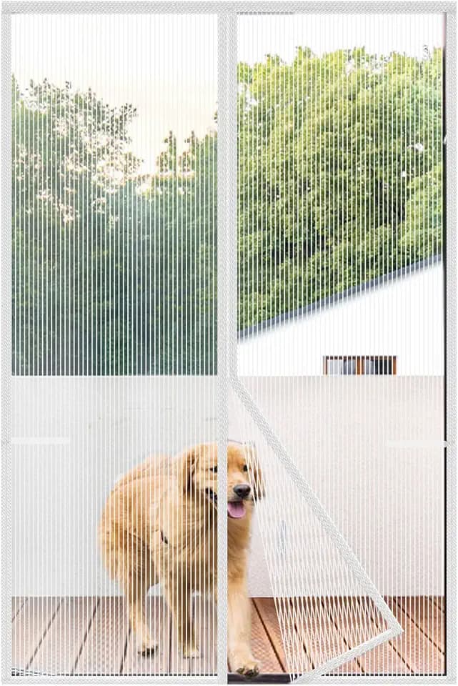 Risareyi Magnetic Screen Door Heavy Duty, 48 x 78 inch, White