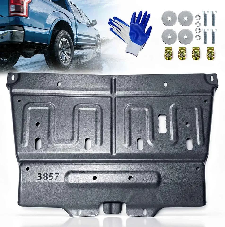 Update Manganese Steel Splash Panel Shield ML3Z-7222-D,JL3Z-7222-C,Compatible with 2015-2024 F150 Ford.