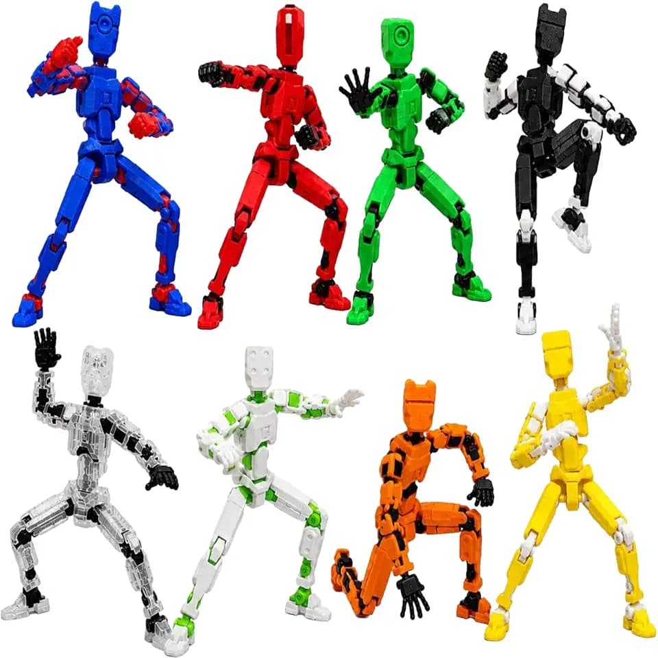 2026 New 8Pack T13 Action Figure Set, Pre-Assembled 3D Printed Titan and Robo Figures, Highly Articulated Robot Toys with Interchangeable Accessories, Perfect for Collectors and Hobbyists