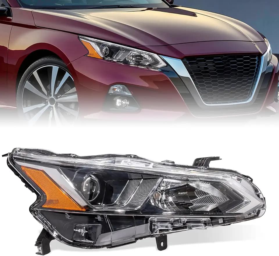 Halogen Headlights Compatible with 2019 2020 2021 2022 Nissan Altima Headlamp Replacement for NI2503265 (Right Passenger Side)