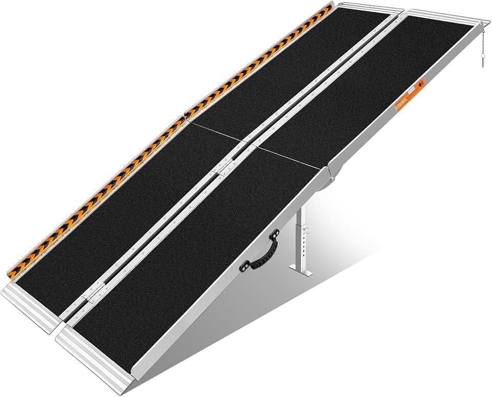 FACHNUO 8FT Portable Wheelchair Ramp for Home Steps, with Support Legs