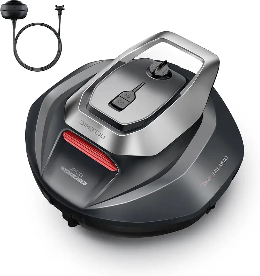Ultenic Pooleco 10 Poolroboter, kabellos, Laufzeit 90 Minuten, Kapazität 2,5 l, Doppelmotor, geeignet für oberirdische und eingegrabene Pools bis zu 80 m²