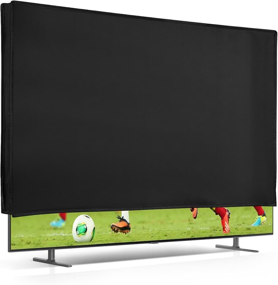kwmobile 65" TV Abdeckung Indoor - Fernseher Hülle Bildschirmschutz Abdeckung - TV Bildschirm Staubschutzhülle - Fernsehabdeckung - Schwarz