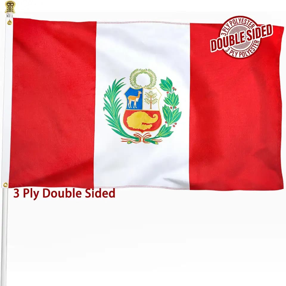 Peru Flag 3x5 ft Outdoor Bandera de Perú Peruvian National Flag